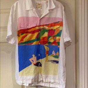 Todd Snyder Navot Miller 100% Linen S/S button up shirt Sz XL.